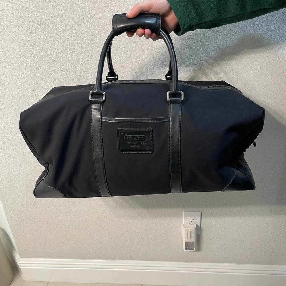 Coach canvas large black duffle bag
